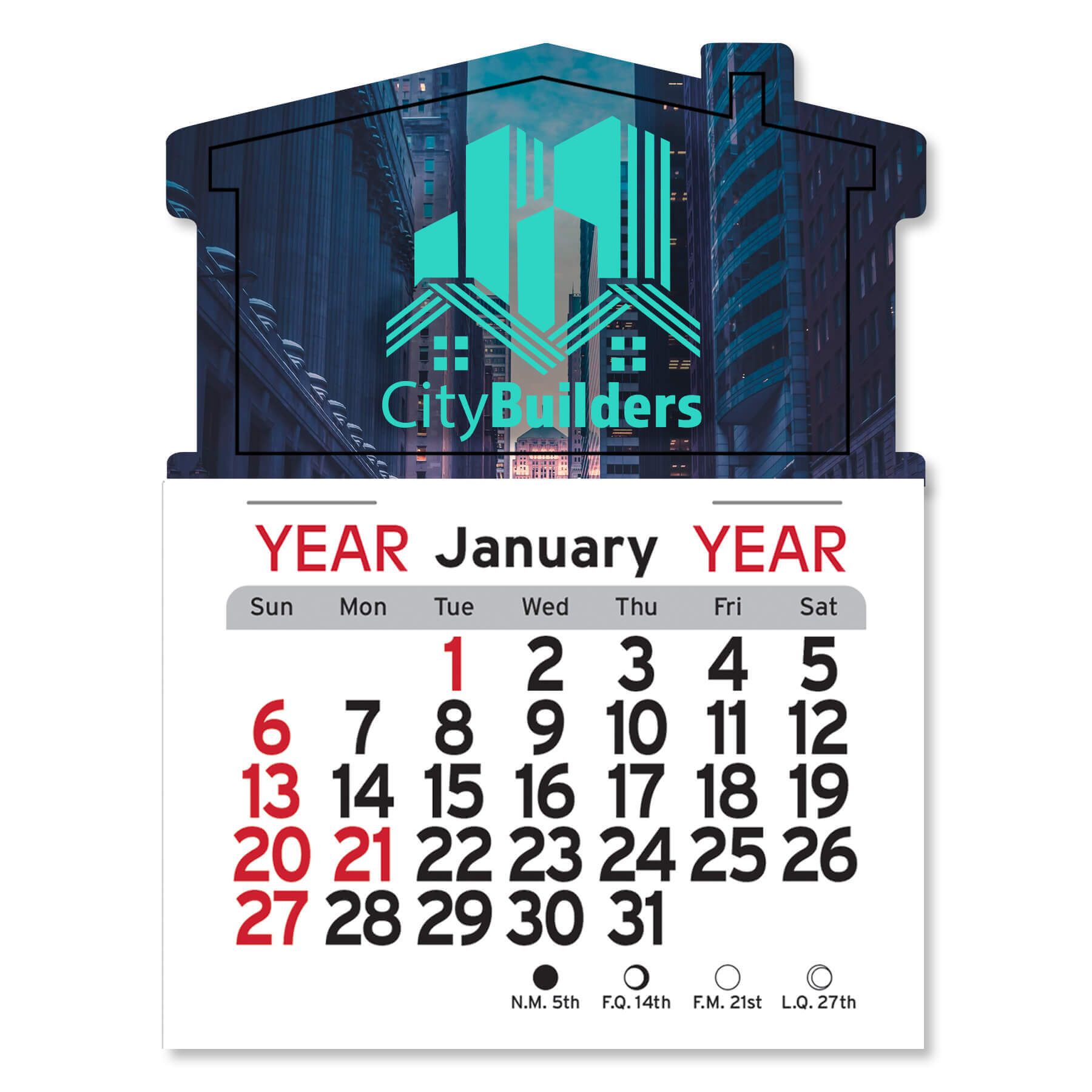 Adhesive Peel-N-Stick® Calendar - House                              